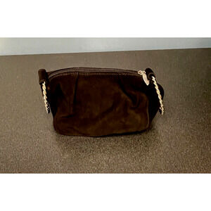 Tanner Black Suede Leather Clutch Handbag Purse (30119)